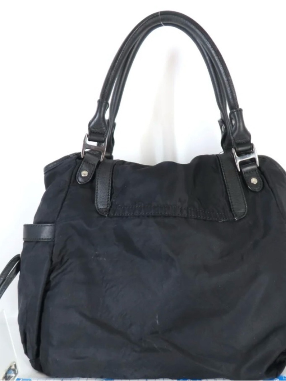 Burberry Blue Label Black Nylon Shoulder Bag with Leather Trim - Picture 2 of 7
